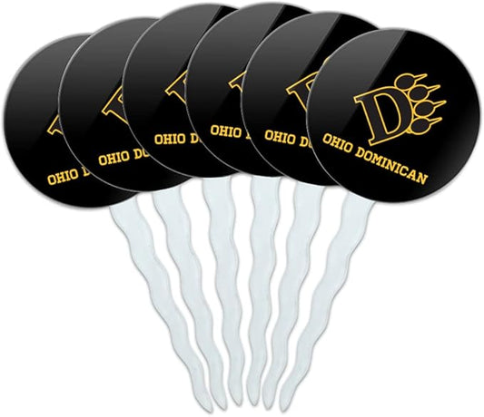 Ohio Dominican University Primary Logo Cupcake Picks Toppers Decoration Set of 6