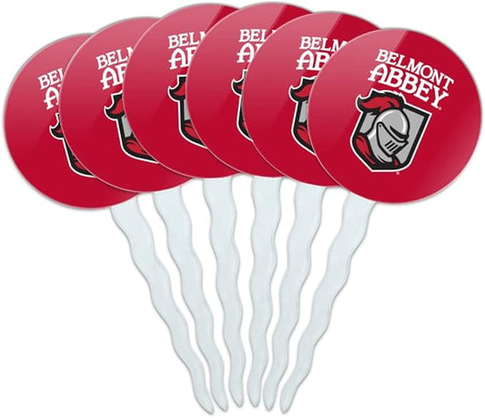 Belmont Abbey College Primary Logo Cupcake Picks Toppers Decoration Set of 6