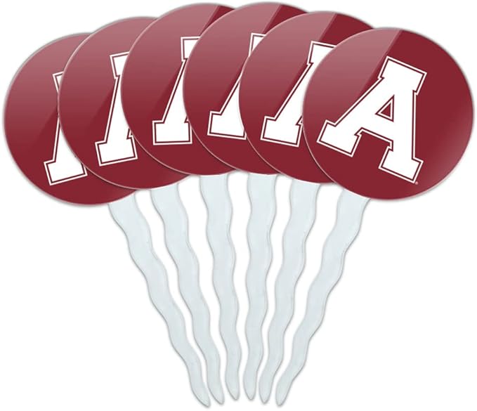 Alma College Primary Logo Cupcake Picks Toppers Decoration Set of 6