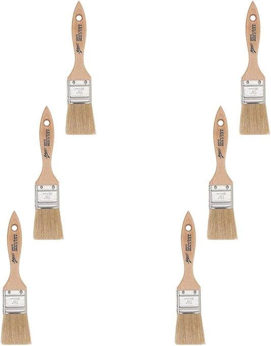 White 60015 Wooden Boar Bristle Pastry Brush (6 PC, Flat 1 1/2")