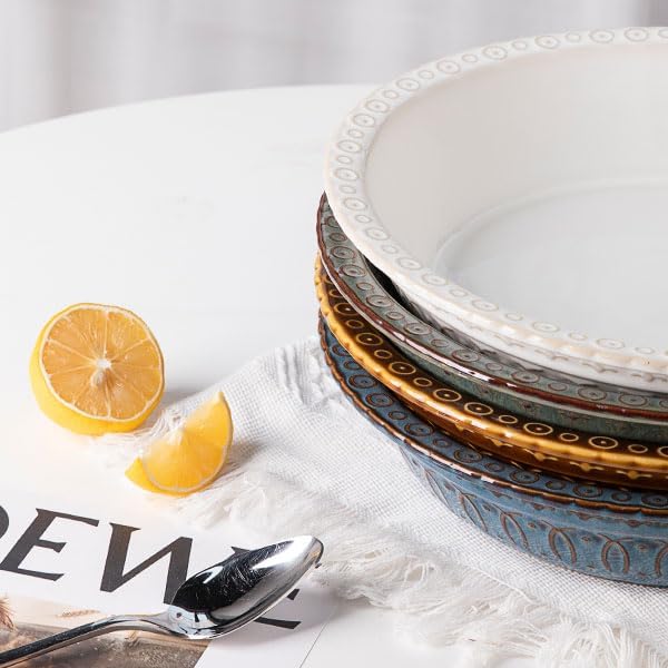 Sweejar Ceramic Pie Pan for Baking,Round Baking Dish Pan for Dinner 10 Inches, Pie Dish Non-Stick Pie Plate for Quiche, Tart, Cake, Pumpkin Pie, Pot Pies(Gray)