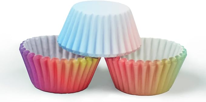 qiqee Mini Cupcake Liners Cupcake Cups 300-Count Food Grade Gradient Design Cupcake Papers Baking Cups Cupcake Wrappers(Small Size)