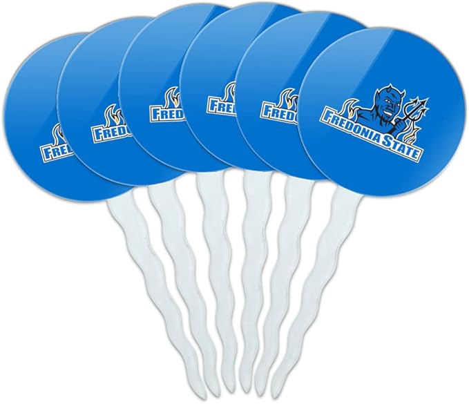 Fredonia State University Primary Logo Cupcake Picks Toppers Decoration Set of 6