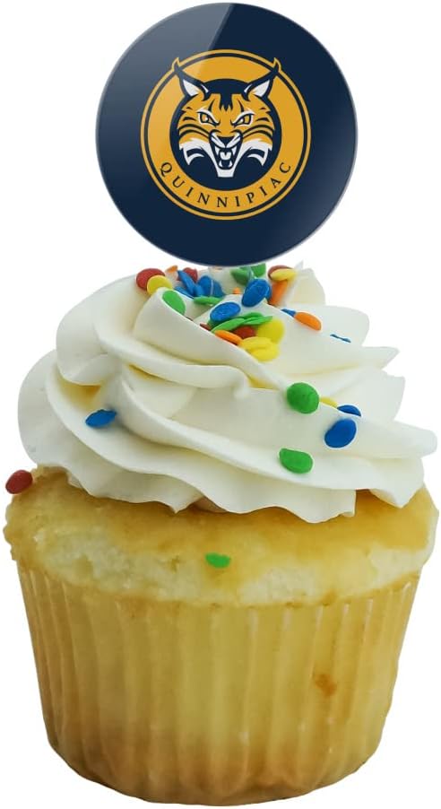 Quinnipiac University Primary Logo Cupcake Picks Toppers Decoration Set of 6