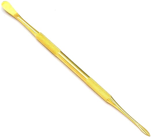 Stainless Steel Double-Sided Spear Point & Smoother Scoop Wax & Clay Sculpting Tool (Gold)