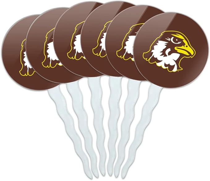 Quincy University Primary Logo Cupcake Picks Toppers Decoration Set of 6