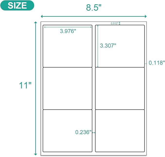 MFLABEL 3-1/3" x 4" FBA Shipping Labels - 6-UP on 8.5x11 Sheet, 25 Sheets (150 Labels) | Easy Peel & Pop-Out Design for Laser & Inkjet Printers | Address Labels for Amazon FBA, UPS, FedEx