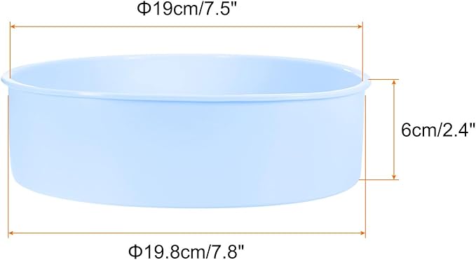 HARFINGTON 3 Pcs Round Cake Pans 7.8" Nonstick Quick Release Silicone Cake Mould Bakeware Tools for Baking Cupcakes Bread Pizza, Blue