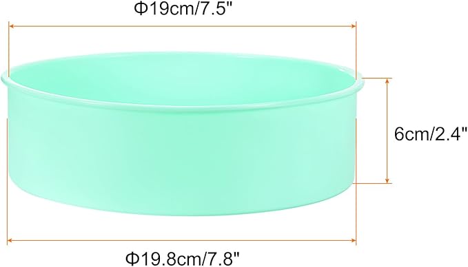 HARFINGTON 3 Pcs Round Cake Pans 7.8" Nonstick Quick Release Silicone Cake Mould Bakeware Tools for Baking Cupcakes Bread Pizza, Green