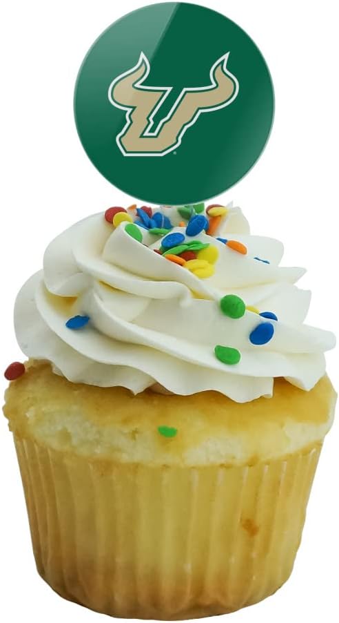University of South Florida Primary Logo Cupcake Picks Toppers Decoration Set of 6
