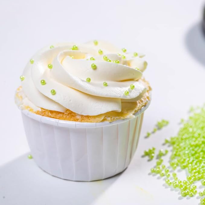 Green Sprinkle Edible Pearl Christmas sprinkles130g 4.6OZ,Cake sprinkles,Cookie sprinkles,Sugar Pearl,Edible Candy Pearls for Cake Cupcake Decorationg 2mm (Green)