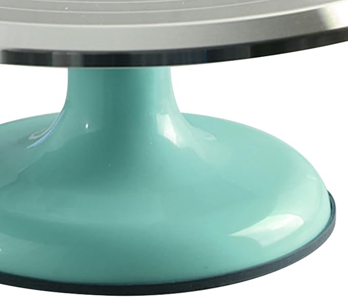 Fdit Cake Decorating Turntable, 10 Inch Silent Bearing Revolving Cake Stand Rounded Edges for Cake Decorating Supplies for Home (Blue)