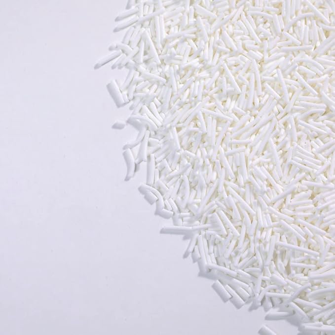 White Jimmies Sprinkles,Cake Dessert Sprinkles,Cookie Sprinkles,Sugar Pearl, Edible Candy Pearls Sprinkles Color Holiday Cake Sprinkles Gluten-Free Sprinkles for Baking Cupcake Cake Topper (white)