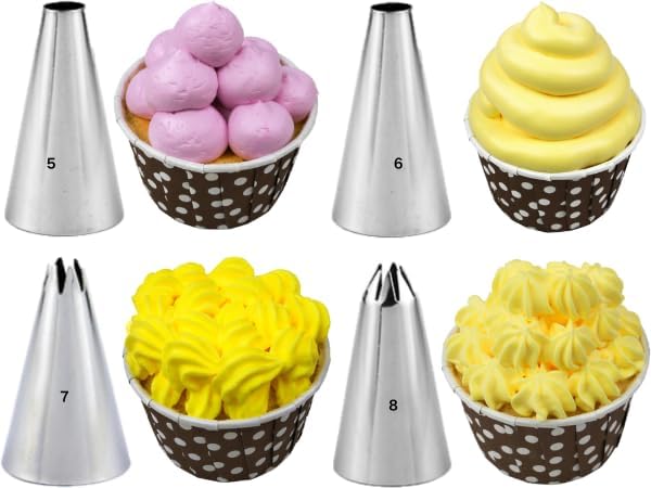 Icing Piping Tips Set,Stainless Steel Frosting Piping Kit,Pastry Cake Decorating Tips Baking Tools For Cookies Cupcake Decorating Kit (49)