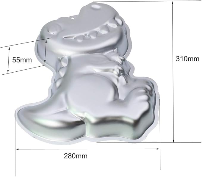 Ulalaza 3D Dinosaur Baking Pan Aluminum Cake Mold DIY Birthday Cake Mould Kitchen Supplies