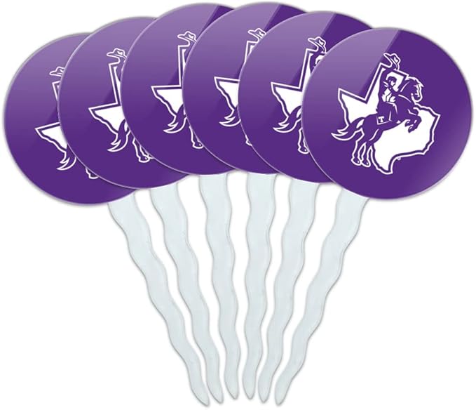GRAPHICS & MORE Tarleton State University Primary Logo Cupcake Picks Toppers Decoration Set of 6