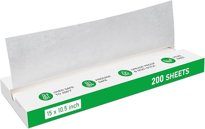 EcoDispose Precut POP UP Deli Paper Sheet Pack of 200, Interfolded Heavy Paper for Food Wrap and Serving (15" x 10-1/2", White）