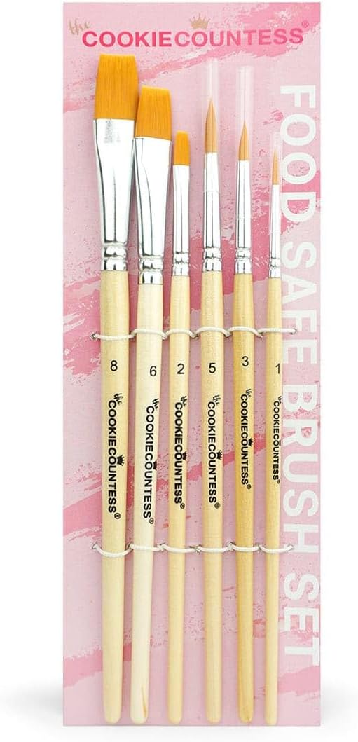 The Cookie Countess Set of 6 Cookie Decorating Cake Decorating Brushes