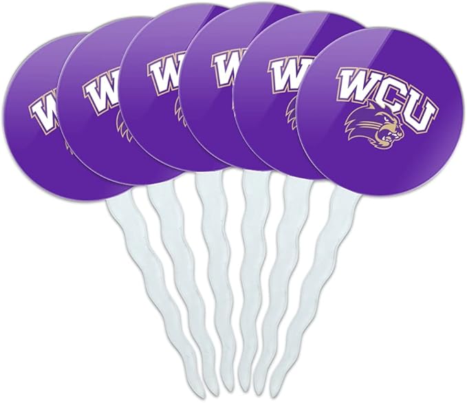 Western Carolina Primary Logo Cupcake Picks Toppers Decoration Set of 6