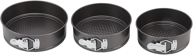 3Pcs Cake Pan Set,Cake Pan Set of 3 - Nonstick Leakproof Round Cheesecake Pan with Removable Bottom,Prevent Sticking Round Springform Pan with Removable Bottom Baking Tool(20/22/24)