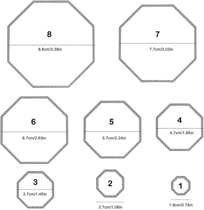 3 Different Shapes of Cutting Dies Stencil Metal Template Molds (Rectangle, Circle & Octagon), DaKuan 24 Pieces Embossing Tools for Scrapbook, Album Paper DIY Crafts, Card Making