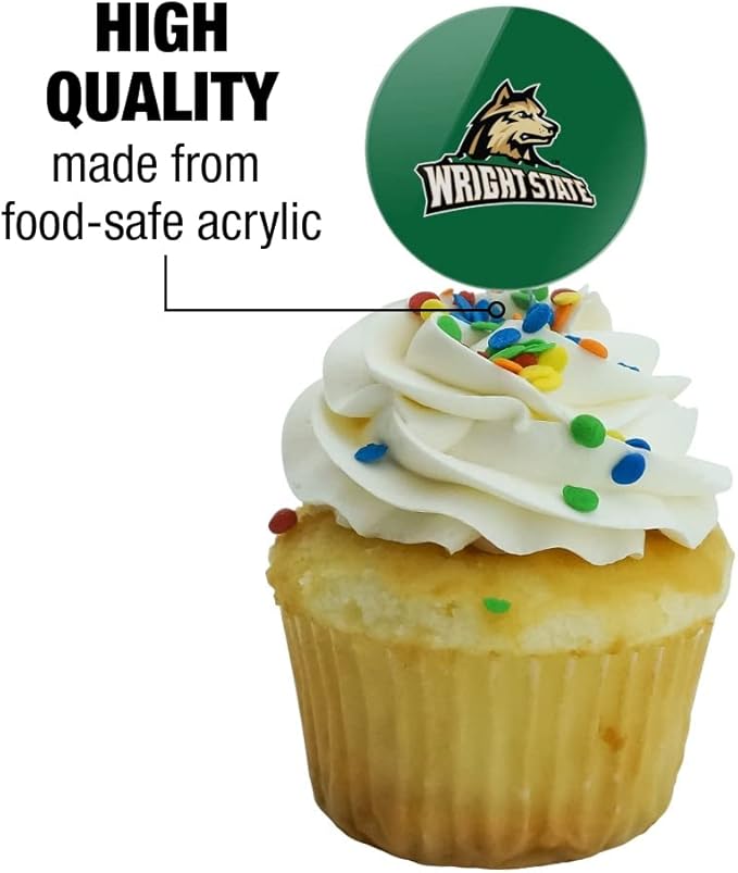 Wright State Primary Logo Cupcake Picks Toppers Decoration Set of 6