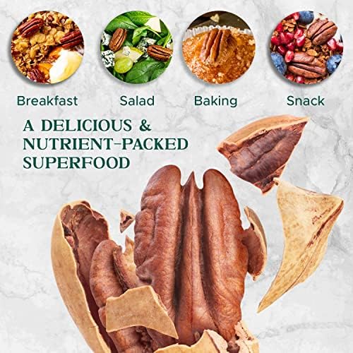 Premium Raw Pecan Halves 16oz (1 lb) | American-Grown, Non-GMO | Batch Tested Gluten & Peanut Free | No PPO or Preservatives | Rich Flavor for Snacking & Cooking