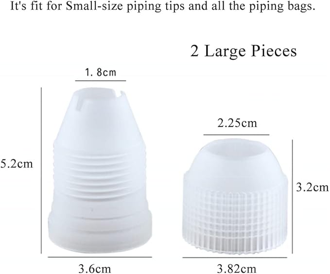 HAHIYO Plastic Couplers of Assorted Size Easy to Twist For Cake Decorating Piping Tip Coupler for Icing Nozzles (6 Pieces)