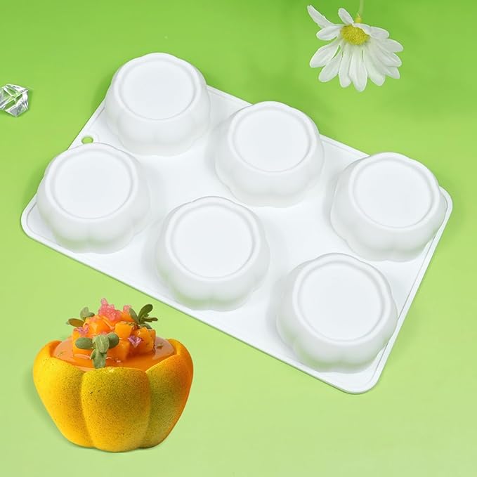 mostsom Silicone Mousse Cake Molds Cylinder Flower Border Pudding Cake Bakeware Baking Tools 3D Bread Pastry Mould DIY Birthday Wedding (H_ Flower)