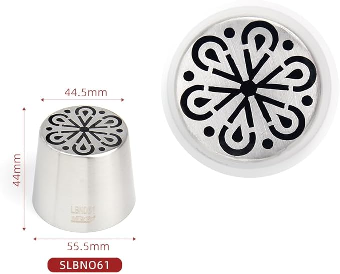 Extra Large Russian Piping Tips for Marshmallows Stainless Steel Flower Frosting Nozzles many styles Cake Decorating Baking tool for Buttercream, Cupcakes Cookies(SL61)
