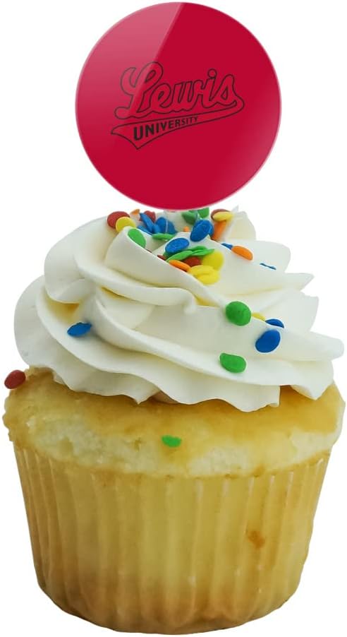 Lewis University Primary Logo Cupcake Picks Toppers Decoration Set of 6