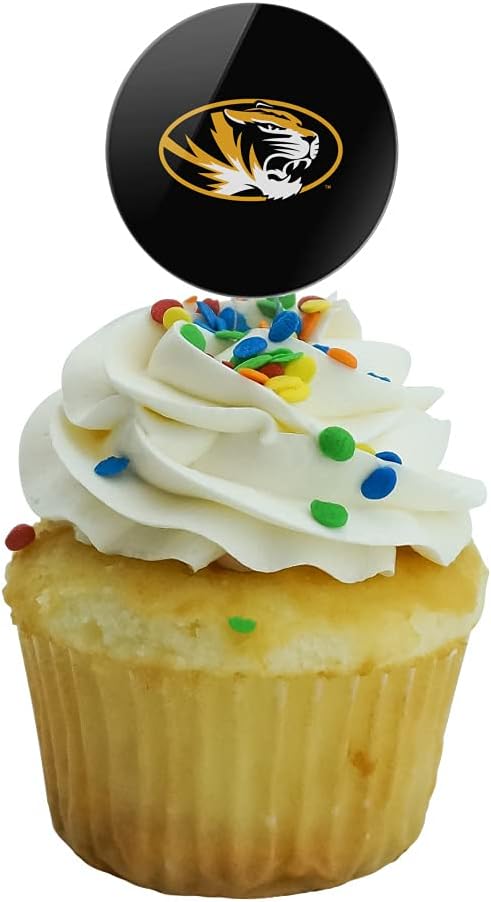 University of Missouri Primary Logo Cupcake Picks Toppers Decoration Set of 6