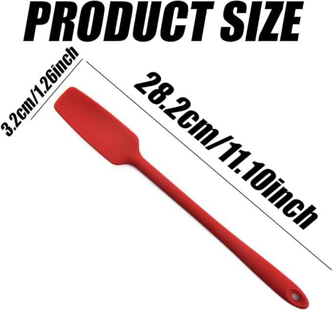 3Pcs Jar Scraper Spatula, Silicone Jar Spatulas with Long Handle, Non-Stick Silicone Scraper, Kitchen Heat Resistant Rubber Spatula(Red/Blue/Black)