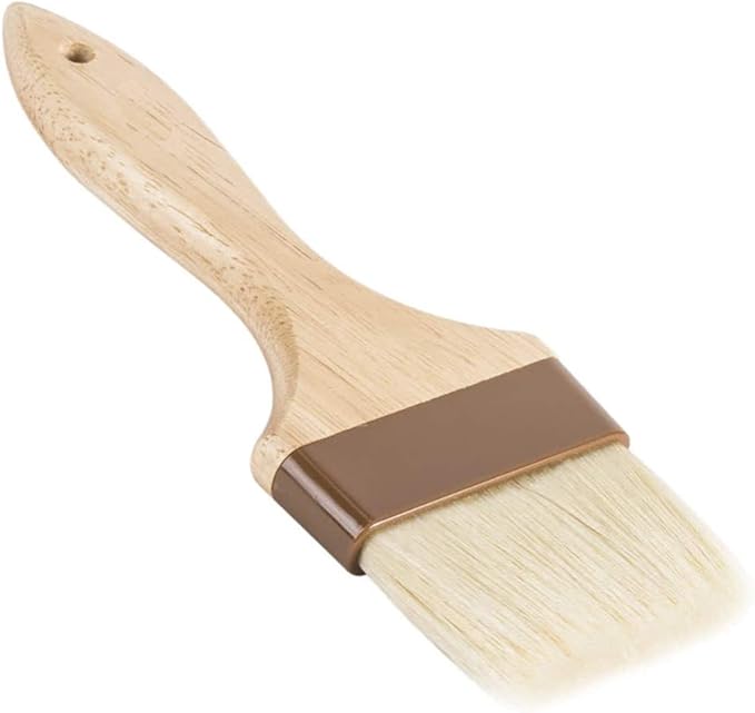 Betolla 2-Inch Pastry Brush – Natural Boar Bristle Basting & Marinade Brush with Lacquered Hardwood Handle for Cooking, BBQ, and Baking