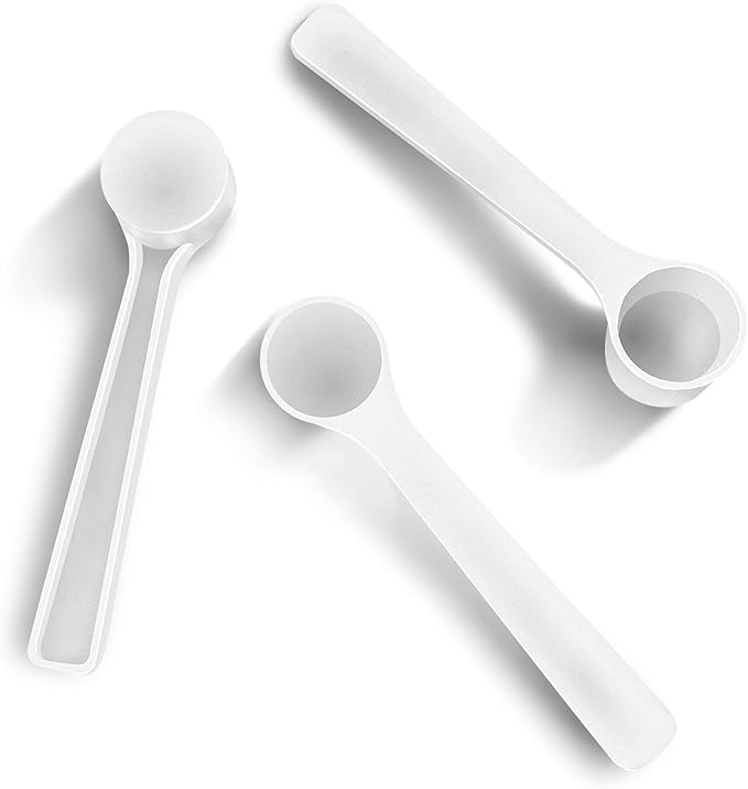 500mg Plastic Measuring Spoons (1ml) – Pack of 10 Mini Spoons for Protein Powder, Baby Formula, Medicine – Approx. 1/10 Teaspoon Scoop (tsp)