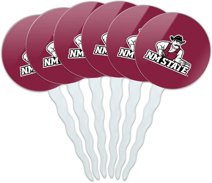 New Mexico State Primary Logo Cupcake Picks Toppers Decoration Set of 6