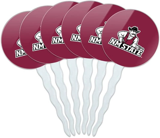 New Mexico State Primary Logo Cupcake Picks Toppers Decoration Set of 6