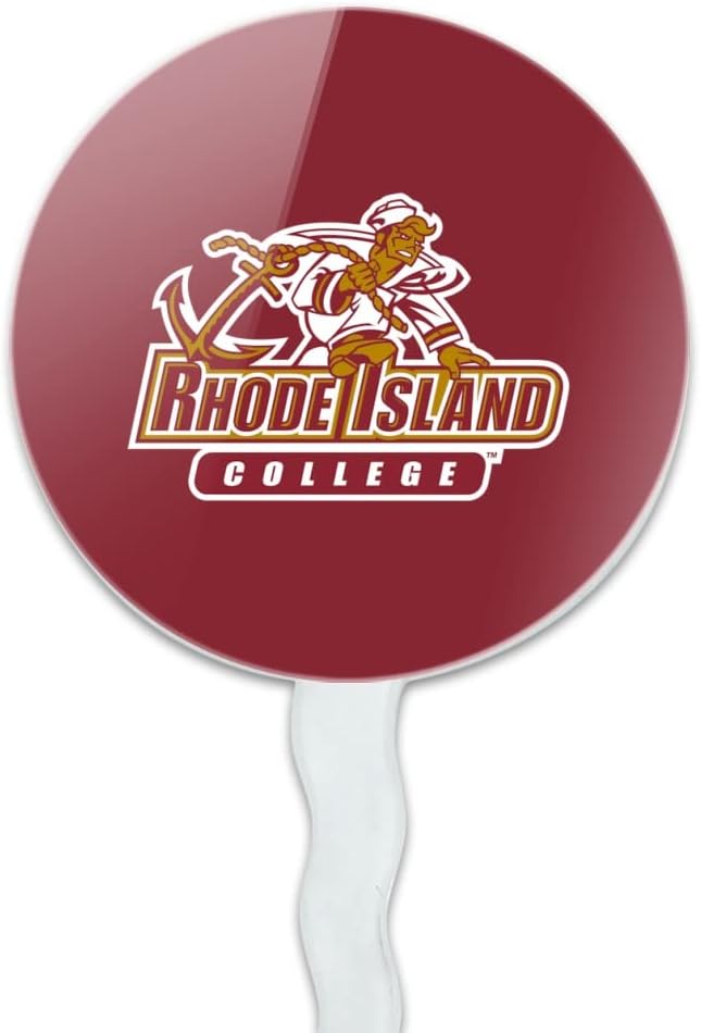 Rhode Island College Primary Logo Cupcake Picks Toppers Decoration Set of 6