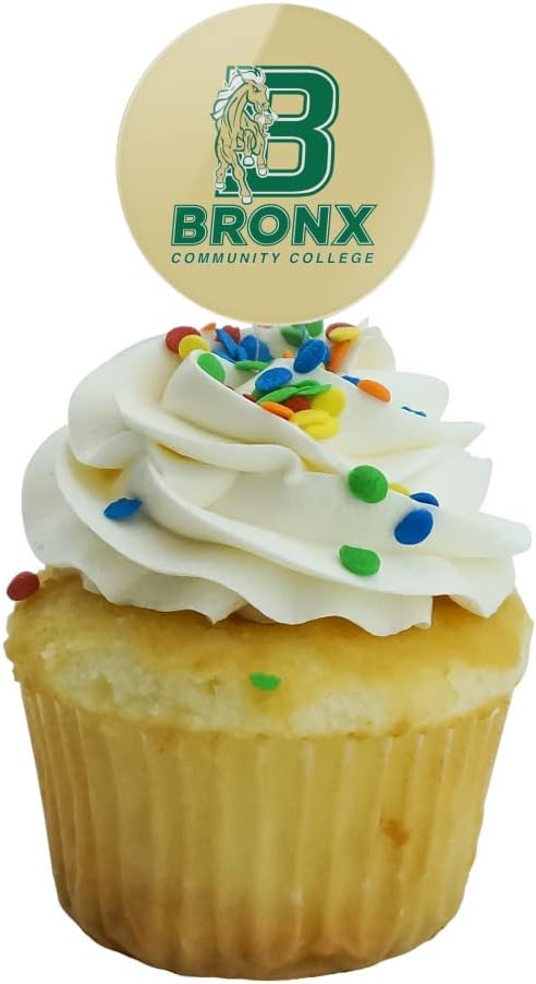 Bronx Community College Primary Logo Cupcake Picks Toppers Decoration Set of 6