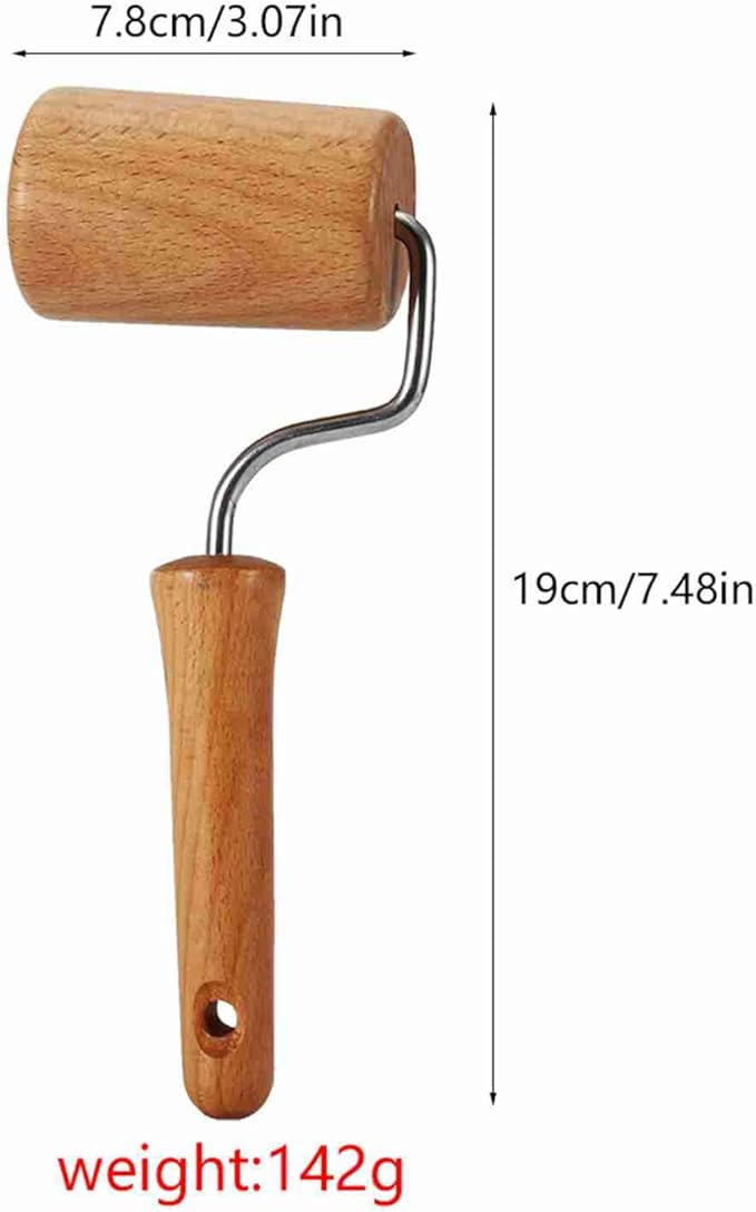 Small Rolling Pin, Pizza Dough Roller, Non Stick Wood Pastry Roller, Kitchen Wooden Rolling Pins for Baking Cooking Cookie Bread Tortilla Dumpling Fondant Clay (Style 4)