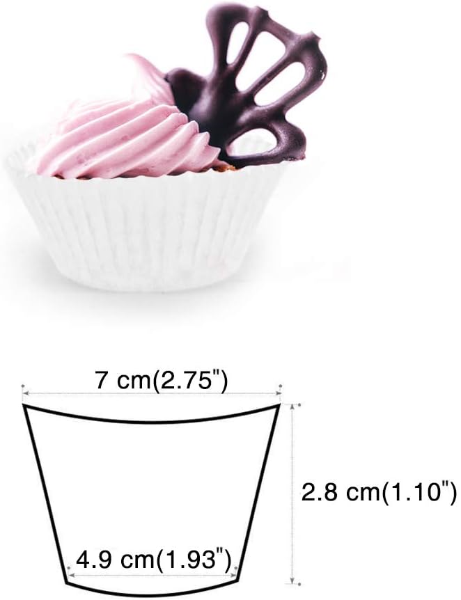 Cupcake Liners White,GOLF Standard Size White Cupcake Liners Wrappers Baking Cups ,Greaseproof Paper Muffin Liners for Desserts & Candies