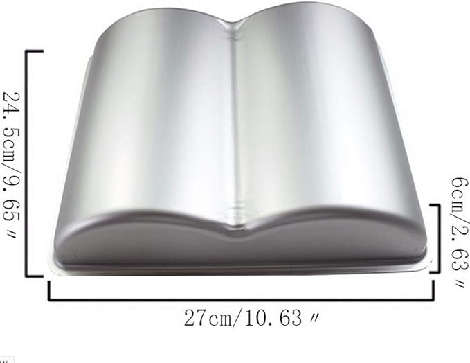 Ulalaza 3D Cake Baking Mold Book Shaped Cake Pan Aluminum Alloy Non Stick Bakeware
