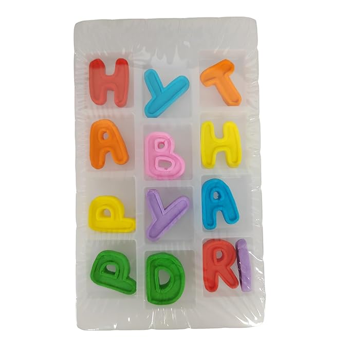Edible Candy Happy Birthday Letters Cake Decorations Dessert Sugar Sprinkles Party Cookie DIY Cake Cupcake Topper Icing Frosting Decoration Holiday Supplies (Only Contain Happy Birthday Alphabet)