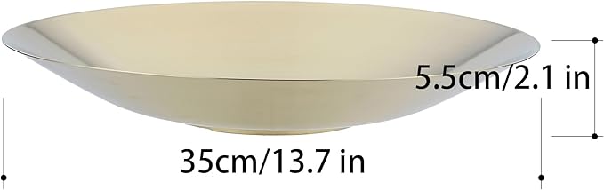 SANQIAHOME 18/8 Staniless Steel Large Serving Bowls,35cm/13.8 in,mixing-bowls pasta-bowls salad-bowls Gold
