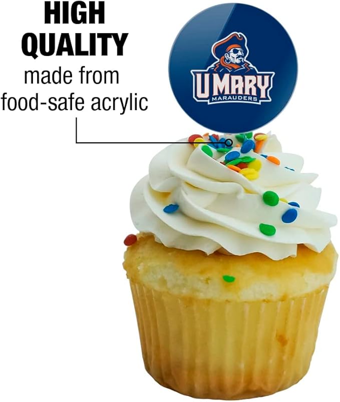 University of Mary Primary Logo Cupcake Picks Toppers Decoration Set of 6