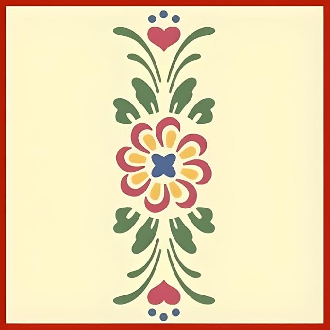 Rosemaling Pattern 3 & 4 Mini Stencils - Reusable Mylar Templates for DIY Crafts, Wood Signs, Walls & Fabric - Nordic Folk Art Painting & Scandinavian Designs - The Artful Stencil