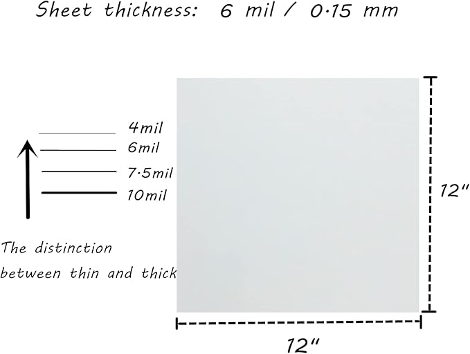 BANLTRE 32 Pieces 6 mil Transparency Blank Template Material Stencils Mylar for Cutting Paper Clear Sheet 12 × 12 inch (32-6 mil)
