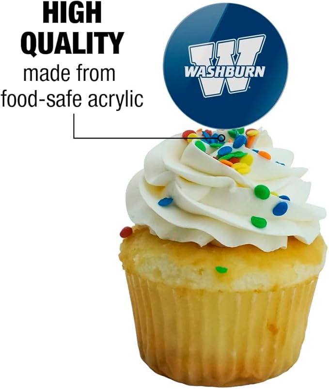 Washburn University Primary Logo Cupcake Picks Toppers Decoration Set of 6