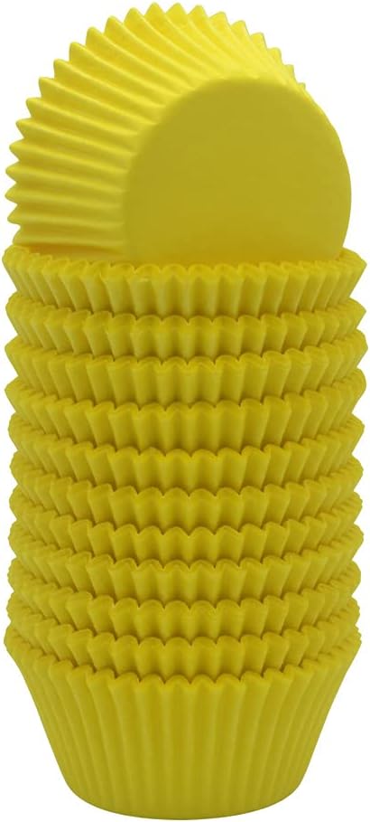 Yellow Cupcake Liners Standard Greaseproof Paper Baking Cups, 300-Count