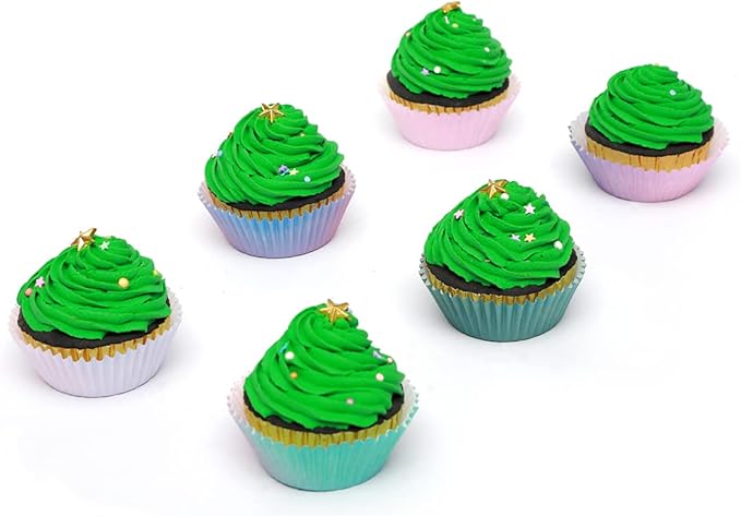 qiqee 300-Count Cupcake Liners Standard Cupcake Cups 6 Design Cupcake Papers Baking Cups Cupcake Wrappers (Standard Size)